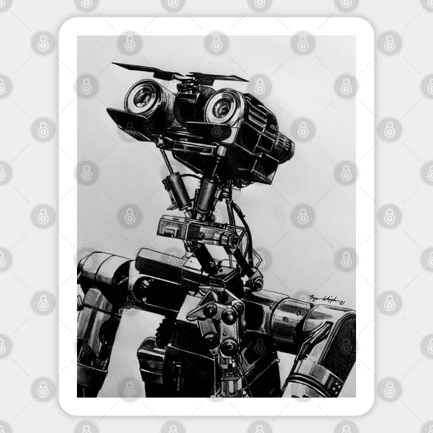 Johnny 5 Short Circuit 1988 Sticker by BryanWhipple